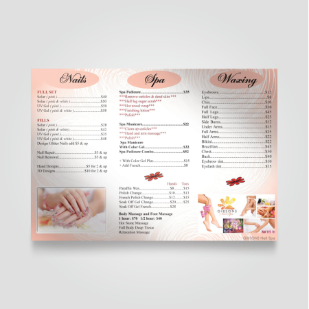 Menu Spa